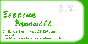 bettina manowill business card